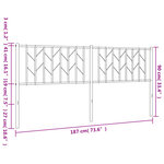 vidaXL Tête de lit métal noir 180 cm