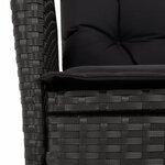 vidaXL Ensemble à manger de jardin 9Pièces coussins noir résine tressée