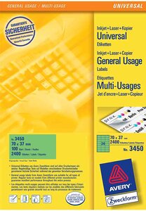 1600 étiquettes universelles, 105 x 37 mm, vert avery zweckform
