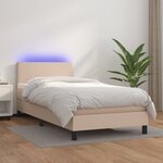 vidaXL Sommier à lattes de lit matelas et LED Cappuccino 90x190cm