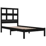 vidaXL Cadre de lit Noir Bois massif 75x190 cm Petit simple