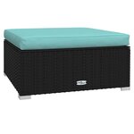 vidaXL Salon de jardin 4 Pièces avec coussins Résine tressée Noir