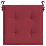 vidaXL Coussins de chaise de jardin lot de 6 rouge bordeaux 50x50x3 cm