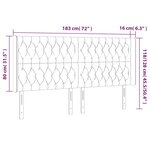 vidaXL Tête de lit à LED Gris clair 183x16x118/128 cm Tissu