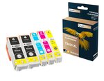 Qualitoner - 5 cartouche compatible pour epson t2621xl t2621 xl + t2632 xl + t2633 xl + t2634 xl + t2631 xl noir + cyan + magenta + jaune + photo noir (ours)