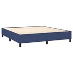 vidaXL Sommier à lattes de lit et matelas et LED Bleu 180x200 cm Tissu