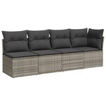 vidaXL Salon de jardin 11 Pièces avec coussins gris résine tressée