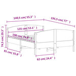vidaXL Cadre de lit sans matelas 135x190 cm bois de pin massif