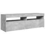 vidaXL Meuble TV avec lumières LED gris béton 120x35x40 cm