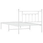 vidaXL Cadre de lit métal avec tête de lit blanc 107x203 cm