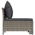 vidaXL Salon de jardin 3 Pièces avec coussins Gris Résine tressée