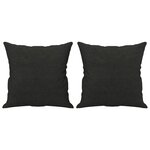 vidaXL Canapé 2 places avec oreillers décoratifs noir 140 cm tissu