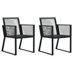 vidaXL Ensemble à manger d'extérieur 3 Pièces Rotin PVC Noir