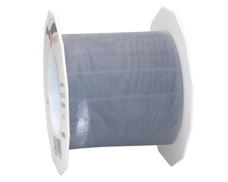 Organza sheer 25-m-rouleau 72 mm argent