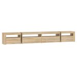 vidaXL Meuble TV avec lumières LED Chêne sonoma 270x35x40 cm