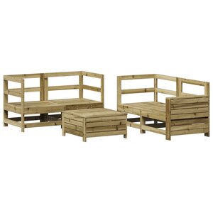 vidaXL Salon de jardin 5 Pièces bois de pin imprégné