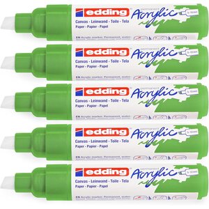 Marqueur acrylique large 5000 vert jaune 5-10 mm x 5 EDDING