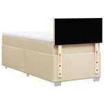 vidaXL Sommier à lattes de lit et matelas Crème 90x190 cm Tissu