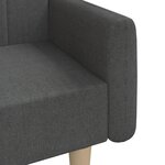 vidaXL Canapé-lit à 2 places gris foncé tissu