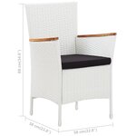 vidaXL Ensemble à manger d'extérieur 9 Pièces Résine tressée Blanc