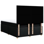 vidaXL Sommier à lattes de lit avec matelas Noir 160x200 cm Tissu