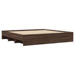 vidaXL Cadre de lit chêne marron 180x200 cm bois d'ingénierie