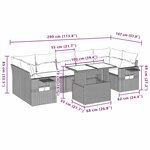 vidaXL Salon de jardin 8 Pièces avec coussins gris clair résine tressée