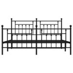 vidaXL Cadre de lit métal avec tête de lit/pied de lit noir 183x213 cm