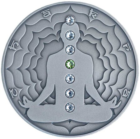 Pièce de monnaie en Argent 2000 Francs g 62.2 (2 oz) Millésime 2021 Chakra ANAHATA