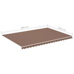 vidaXL Tissu de remplacement pour auvent Marron 5x3 5 m