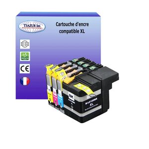 T3AZUR Lot de 4 Cartouches compatibles avec Brother LC129XL LC125XL pour Brother MFC-J6520DW MFC-J6720DW