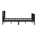 vidaXL Cadre de lit Noir Bois massif 200x200 cm