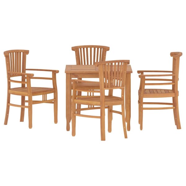 vidaXL Ensemble à manger de jardin 5 Pièces Bois de teck massif