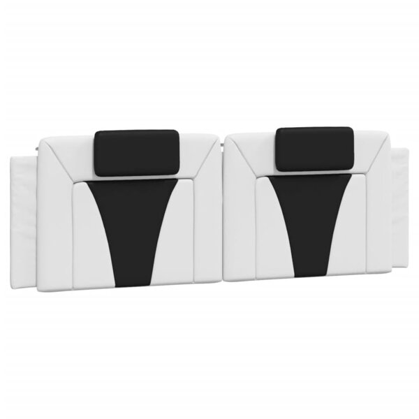 vidaXL Coussin de tête de lit blanc et noir 160 cm similicuir