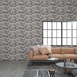 vidaXL Panneaux muraux 3D design brique gris foncé 11 Pièces EPS