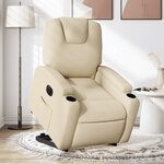 vidaXL Fauteuil inclinable électrique crème tissu