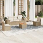 vidaXL Salon de jardin avec coussins 6 Pièces beige résine tressée