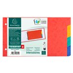 Intercalaires Pour Fiches Bristol En Carte Lustrée 225g/m2 4 Positions - 125x200mm - Couleurs Assorties - X 10 - Exacompta