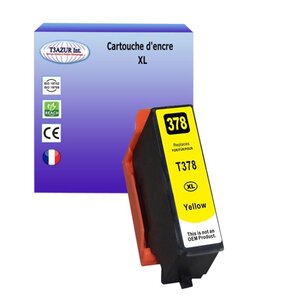 T3AZUR- Cartouche Compatible avec Epson 37XL 37 XL remplace Epson Expression Photo XP15000 XP8500 XP8505 XP8600 XP8605 -Jaune