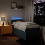 vidaXL Sommier à lattes de lit avec matelas Bleu 100x200 cm Tissu
