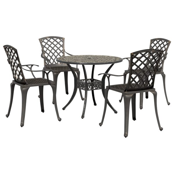vidaXL Ensemble manger de jardin 5 Pièces bronze aluminium coulé