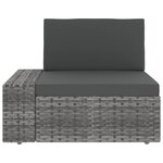 vidaXL Salon de jardin 12 Pièces avec coussins Gris Résine tressée