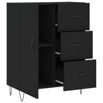vidaXL Buffet noir 69 5x34x90 cm bois d'ingénierie