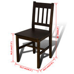 vidaXL Table de salle à manger avec 4 chaises Marron