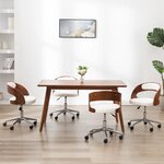vidaXL Chaises pivotantes à manger lot de 4 bois courbé et similicuir