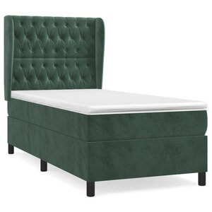 vidaXL Sommier à lattes de lit avec matelas Vert foncé 100x200 cm