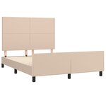 vidaXL Cadre de lit avec tête de lit Cappuccino 140x190 cm Similicuir
