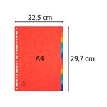 Intercalaires Carte Lustrée 225g 12 Positions - A4 - Couleurs Assorties - X 25 - Exacompta