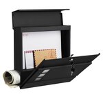 Boîte aux lettres moderne avec porte-journaux couvercle verrouillable facile à installer noir