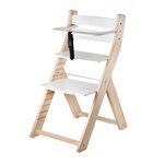 Chaise haute évolutive LUCA naturel et blanc